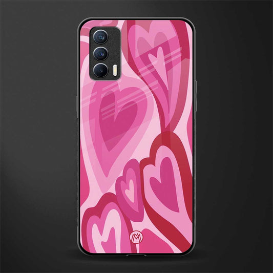 y2k pink hearts glass case for realme x7 image