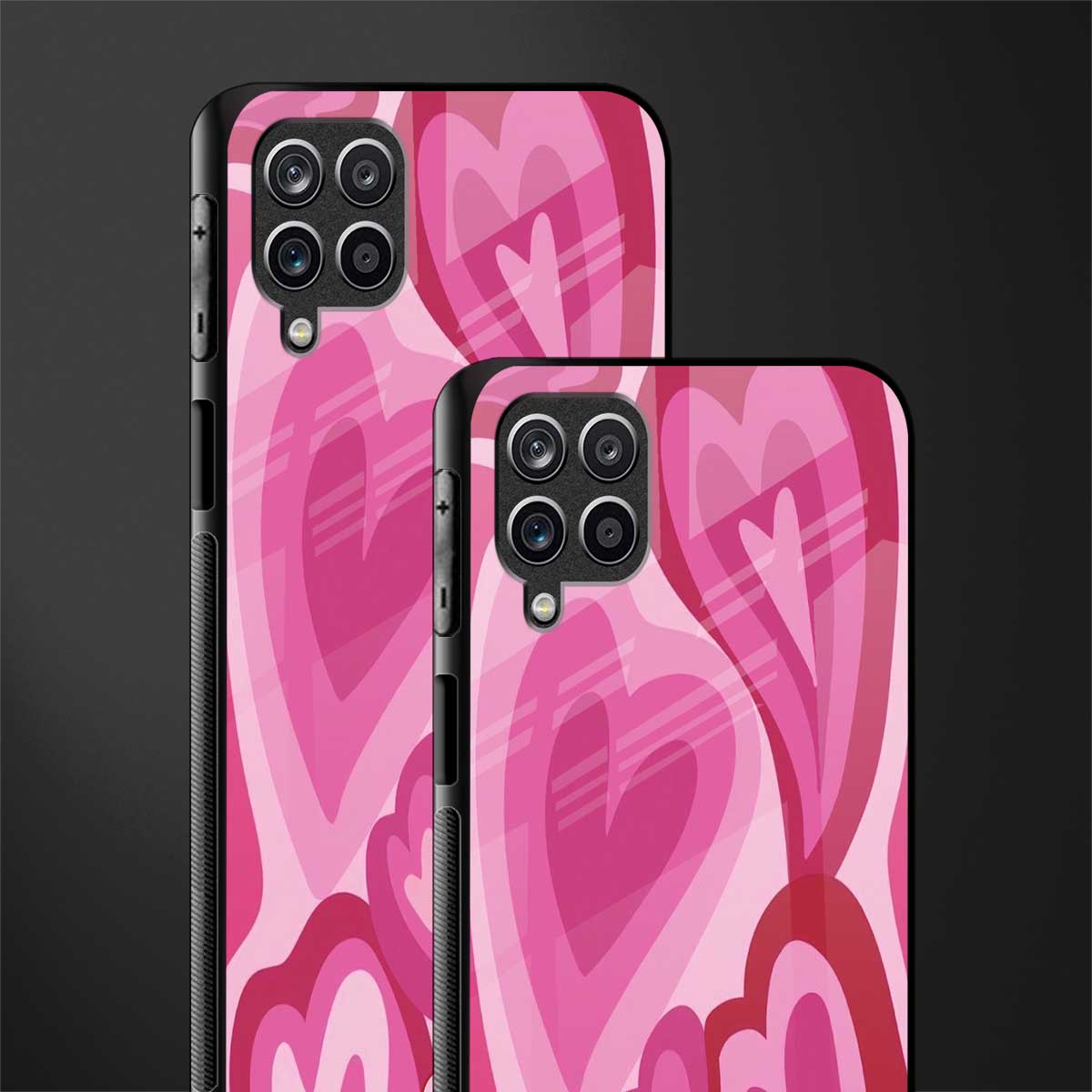 y2k pink hearts glass case for samsung galaxy a12 image-2
