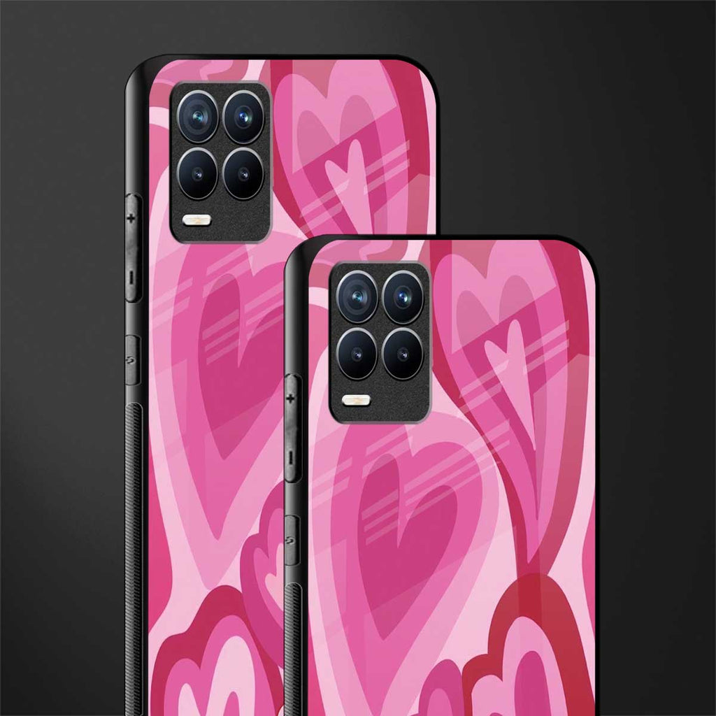 y2k pink hearts glass case for realme 8 4g image-2