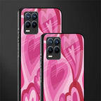 y2k pink hearts glass case for realme 8 4g image-2