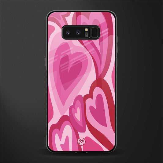y2k pink hearts glass case for samsung galaxy note 8 image