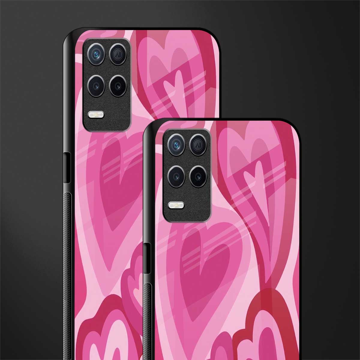 y2k pink hearts glass case for realme 8 5g image-2