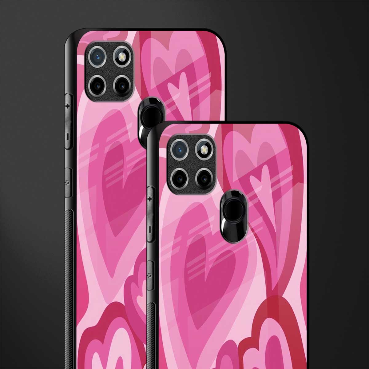 y2k pink hearts glass case for realme c21 image-2