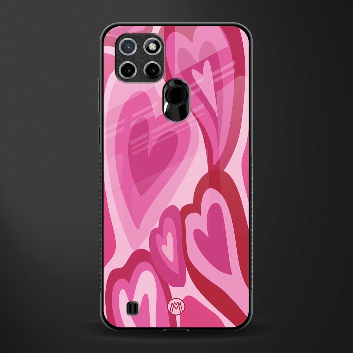 y2k pink hearts glass case for realme c21 image