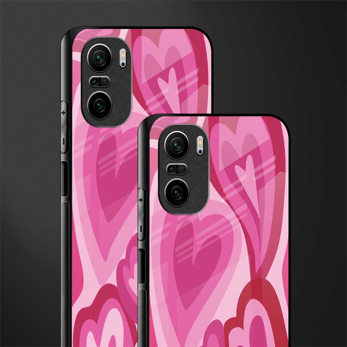 y2k pink hearts glass case for mi 11x 5g image-2