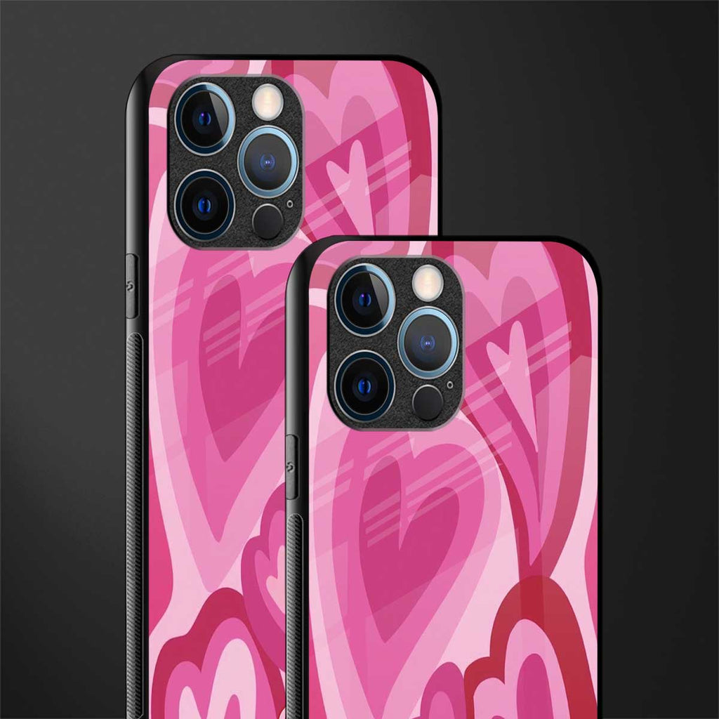 y2k pink hearts glass case for iphone 12 pro image-2