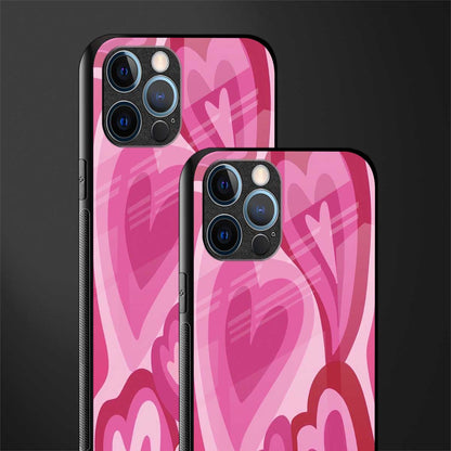 y2k pink hearts glass case for iphone 12 pro max image-2