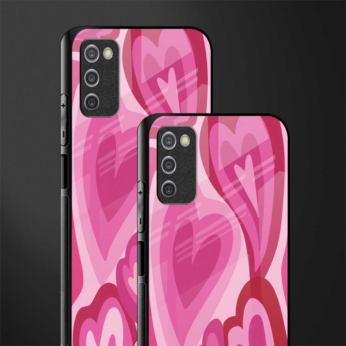 y2k pink hearts glass case for samsung galaxy a03s image-2