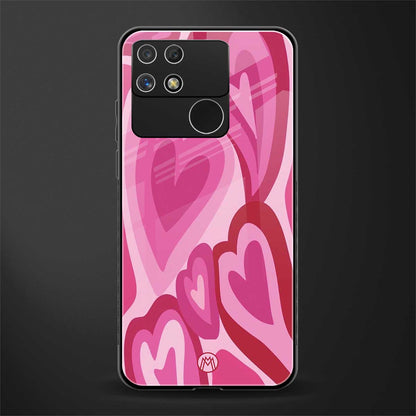 y2k pink hearts back phone cover | glass case for realme narzo 50a