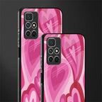 y2k pink hearts glass case for redmi 10 prime image-2
