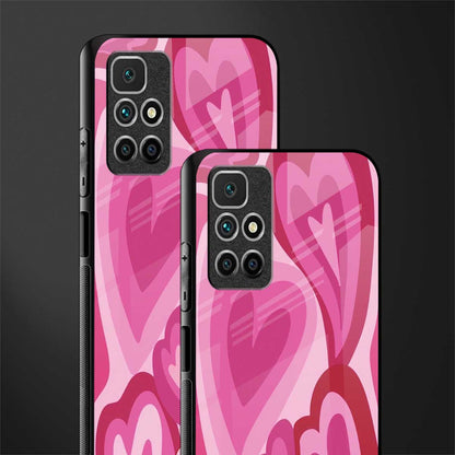 y2k pink hearts glass case for redmi 10 prime image-2