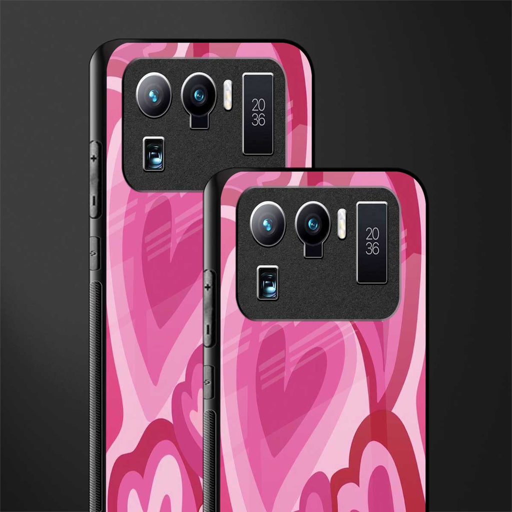 y2k pink hearts glass case for mi 11 ultra 5g image-2