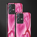 y2k pink hearts glass case for vivo v23 pro 5g image-2