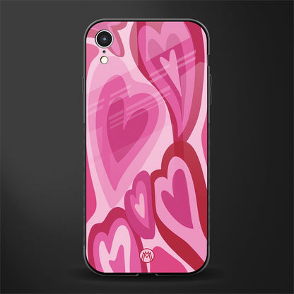y2k pink hearts glass case for iphone xr image