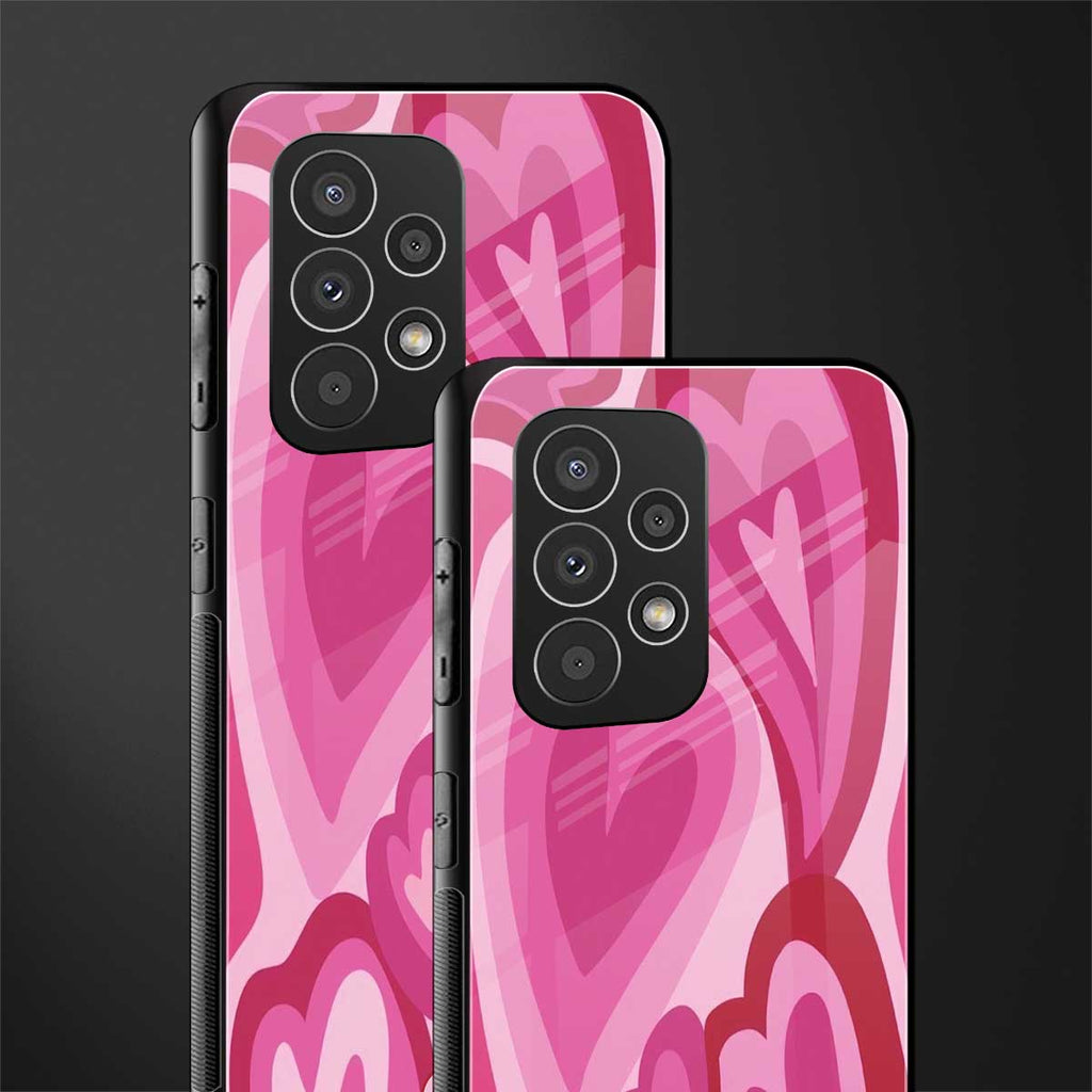 y2k pink hearts back phone cover | glass case for samsung galaxy a23