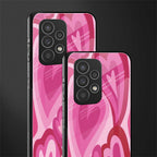 y2k pink hearts back phone cover | glass case for samsung galaxy a53 5g