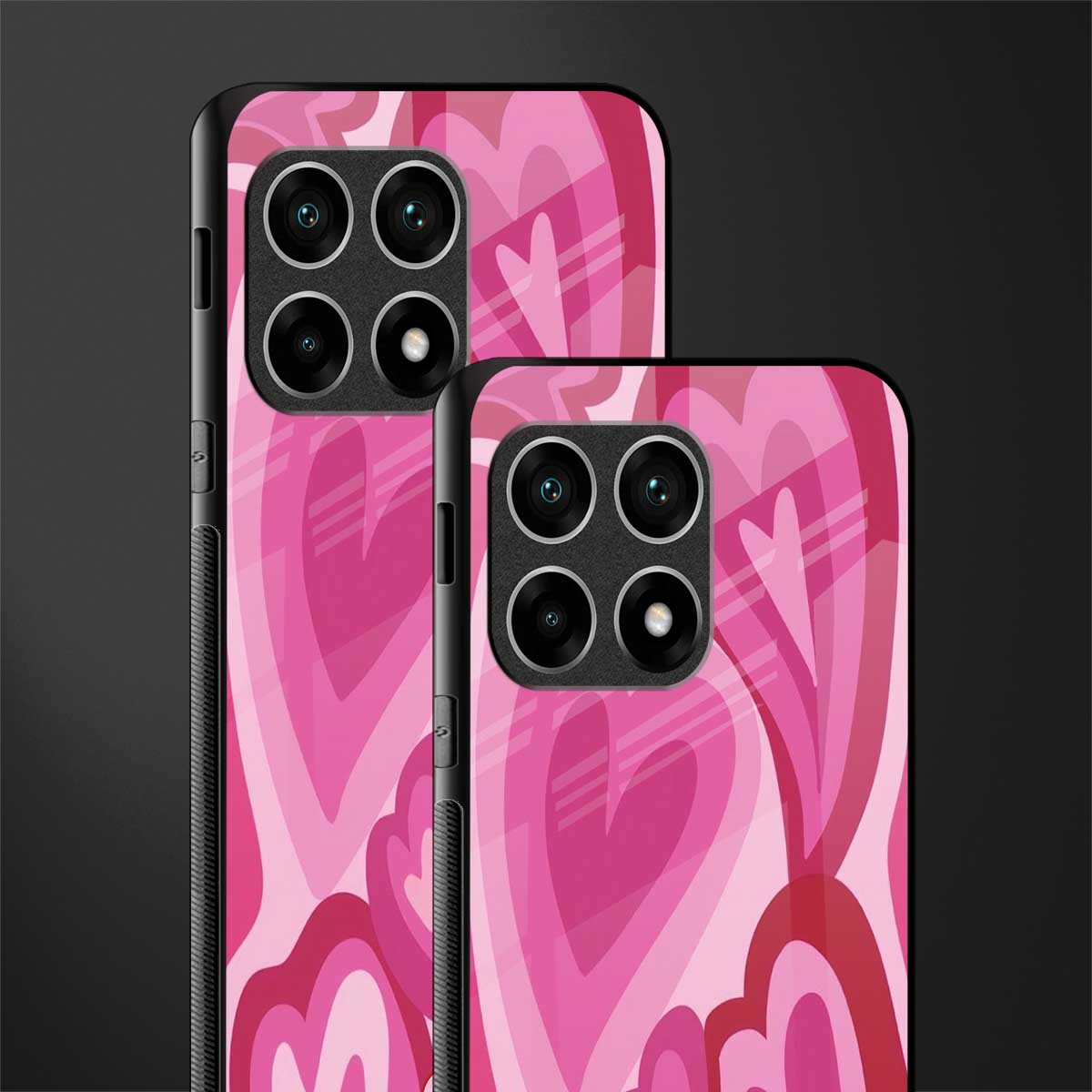 y2k pink hearts glass case for oneplus 10 pro 5g image-2
