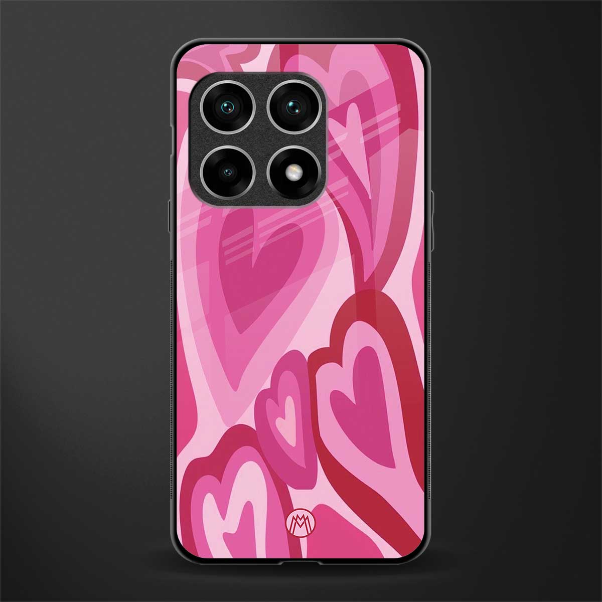 y2k pink hearts glass case for oneplus 10 pro 5g image