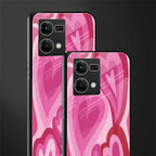 y2k pink hearts back phone cover | glass case for oppo f21 pro 4g