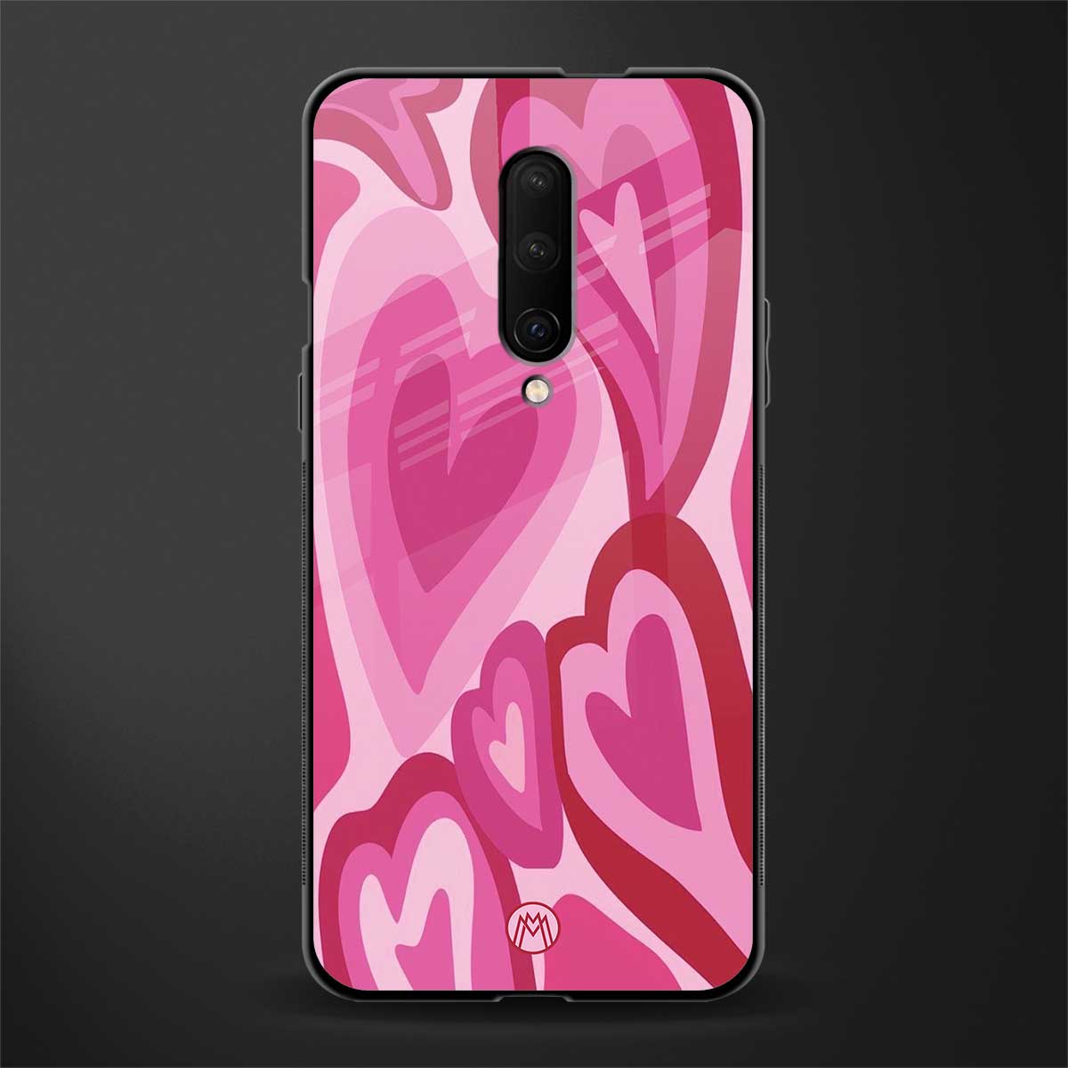 y2k pink hearts glass case for oneplus 7 pro image