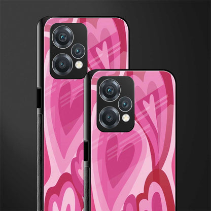 y2k pink hearts back phone cover | glass case for oneplus nord ce 2 lite 5g