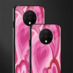 y2k pink hearts glass case for oneplus 7t image-2