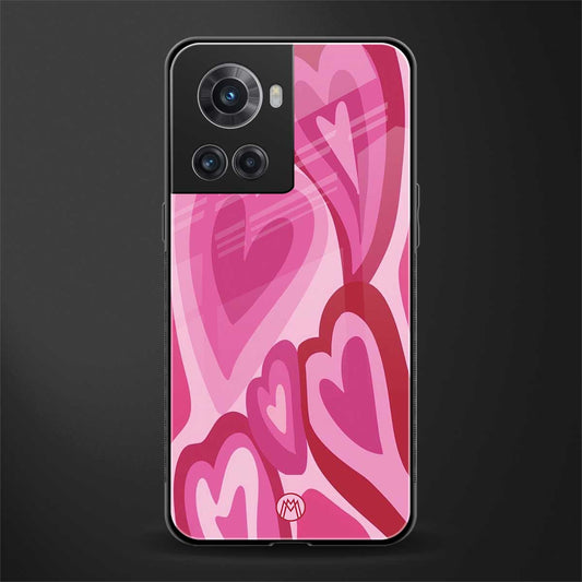 y2k pink hearts back phone cover | glass case for oneplus 10r 5g