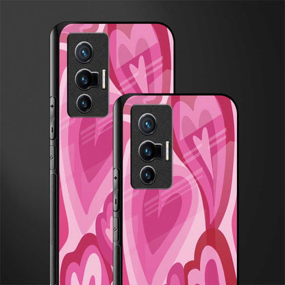 y2k pink hearts glass case for vivo x70 image-2