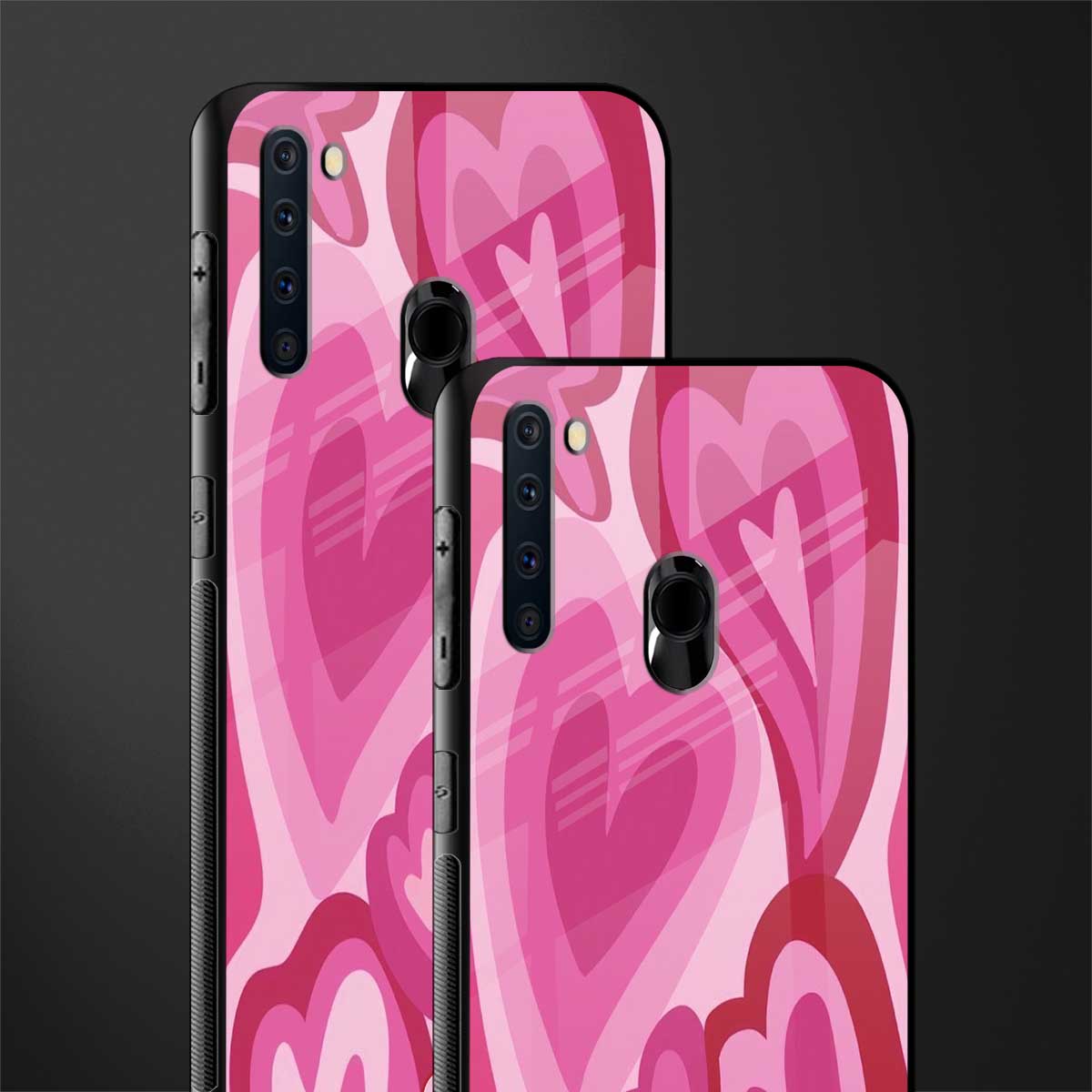 y2k pink hearts glass case for samsung a21 image-2