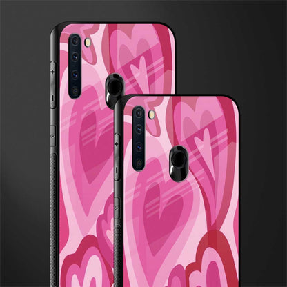 y2k pink hearts glass case for samsung a21 image-2