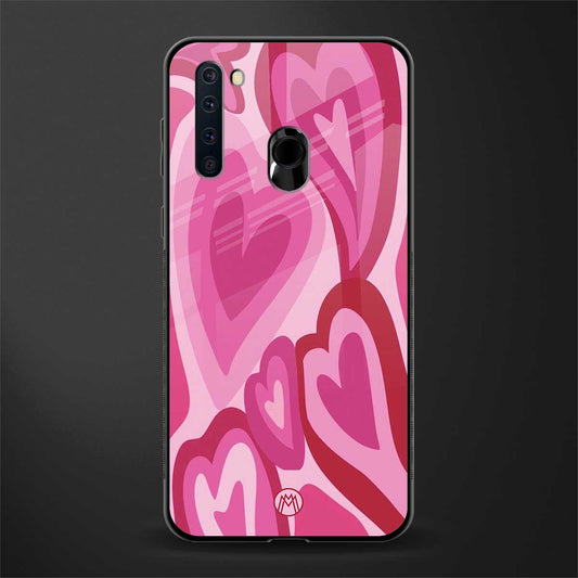 y2k pink hearts glass case for samsung a21 image