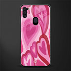 y2k pink hearts glass case for samsung a11 image