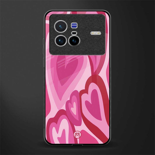 y2k pink hearts glass case for vivo x80 image