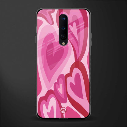 y2k pink hearts glass case for oneplus 8 image