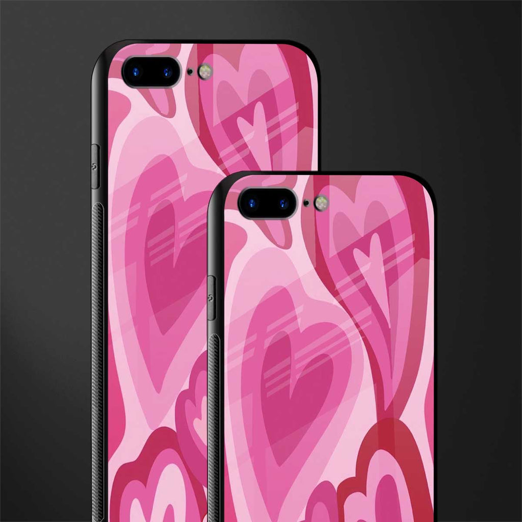 y2k pink hearts glass case for iphone 8 plus image-2