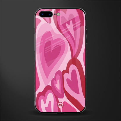 y2k pink hearts glass case for iphone 8 plus image