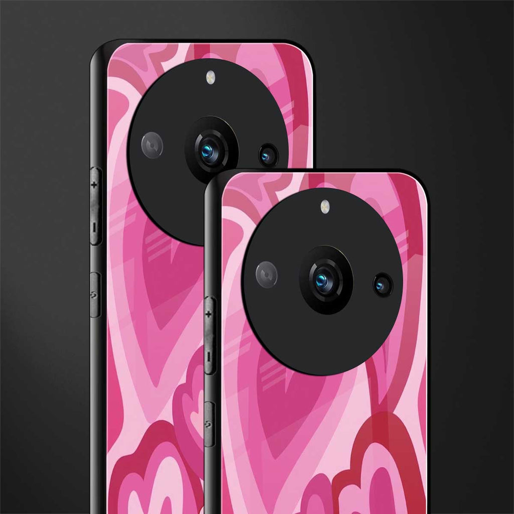 y2k pink hearts back phone cover | glass case for realme 11 pro 5g
