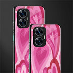 y2k pink hearts back phone cover | glass case for realme c55