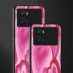 y2k pink hearts back phone cover | glass case for iQOO 9 Pro