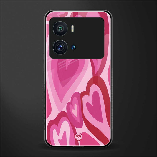 y2k pink hearts back phone cover | glass case for iQOO 9 Pro