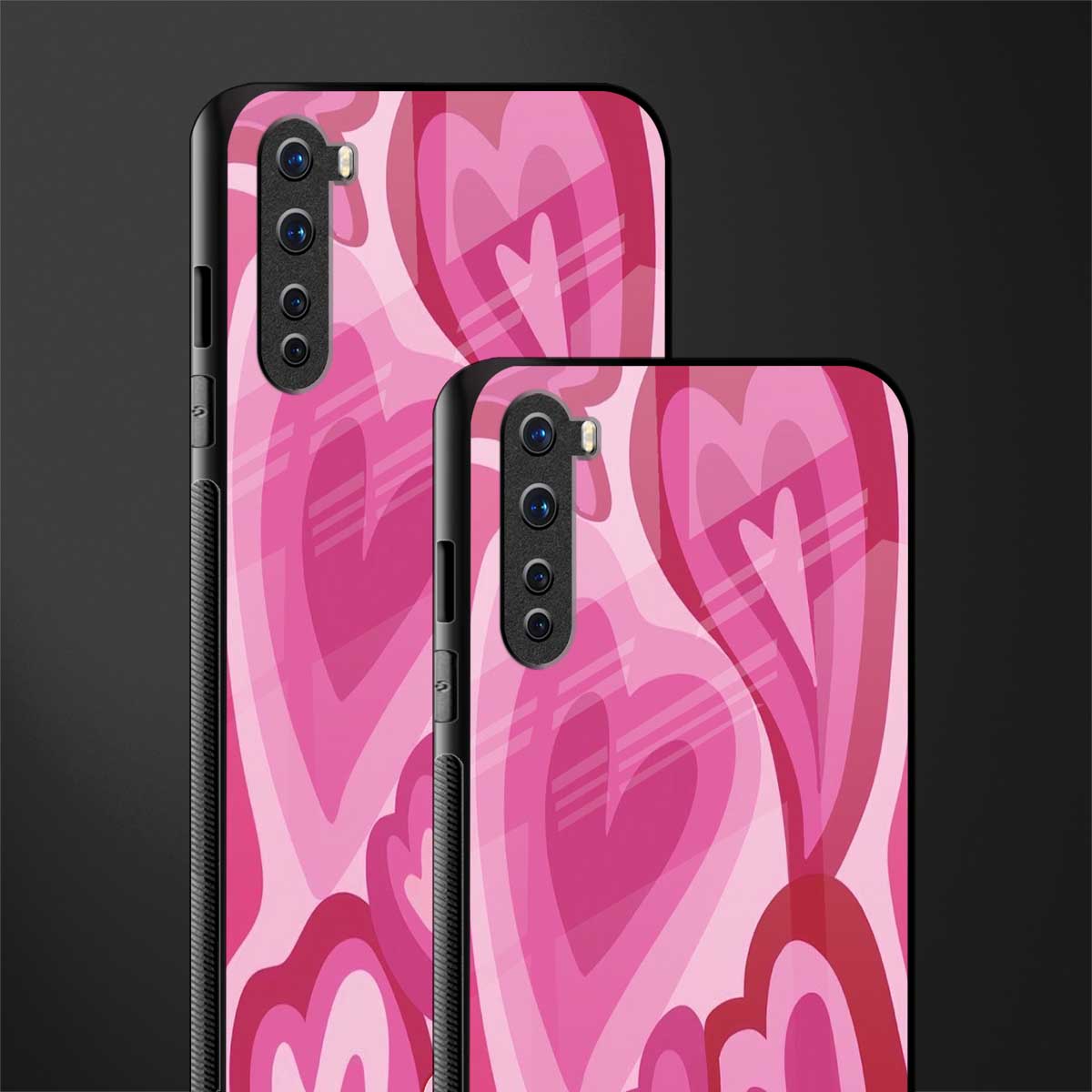 y2k pink hearts glass case for oneplus nord ac2001 image-2