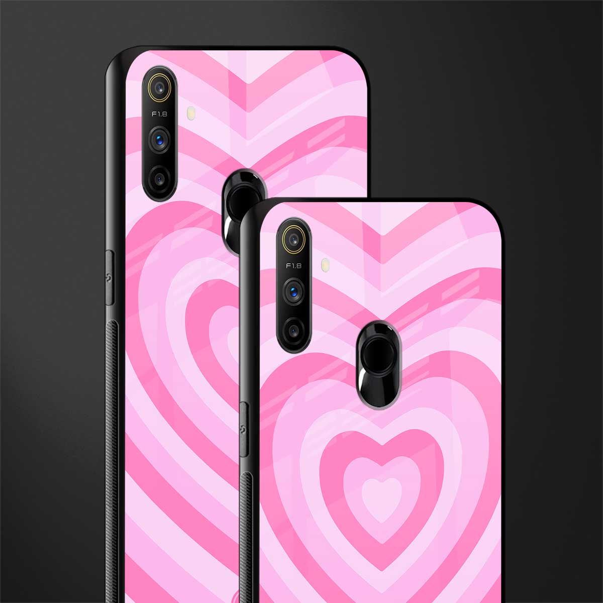 y2k pink hearts aesthetic glass case for realme narzo 10a image-2