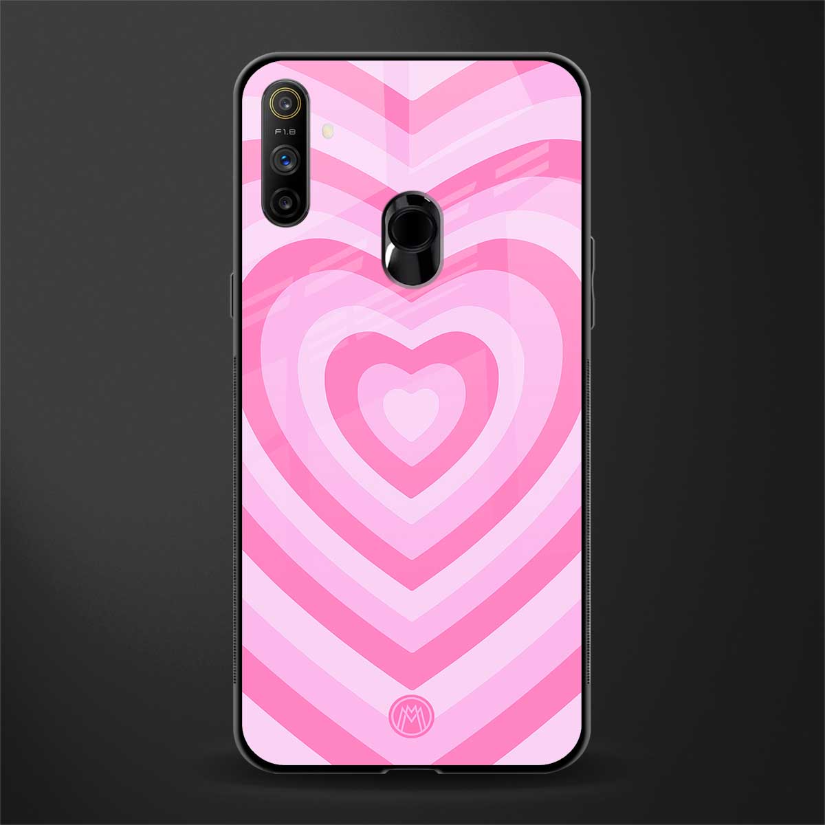 y2k pink hearts aesthetic glass case for realme narzo 10a image