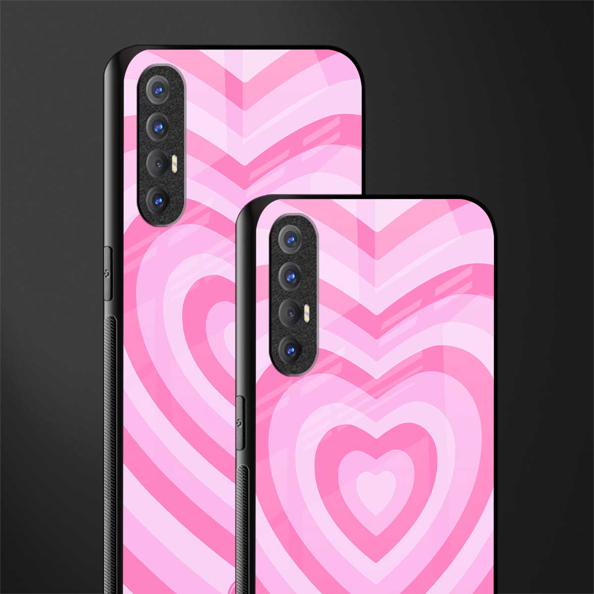 y2k pink hearts aesthetic glass case for oppo reno 3 pro image-2