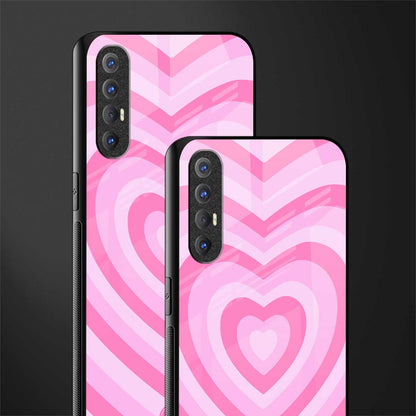 y2k pink hearts aesthetic glass case for oppo reno 3 pro image-2