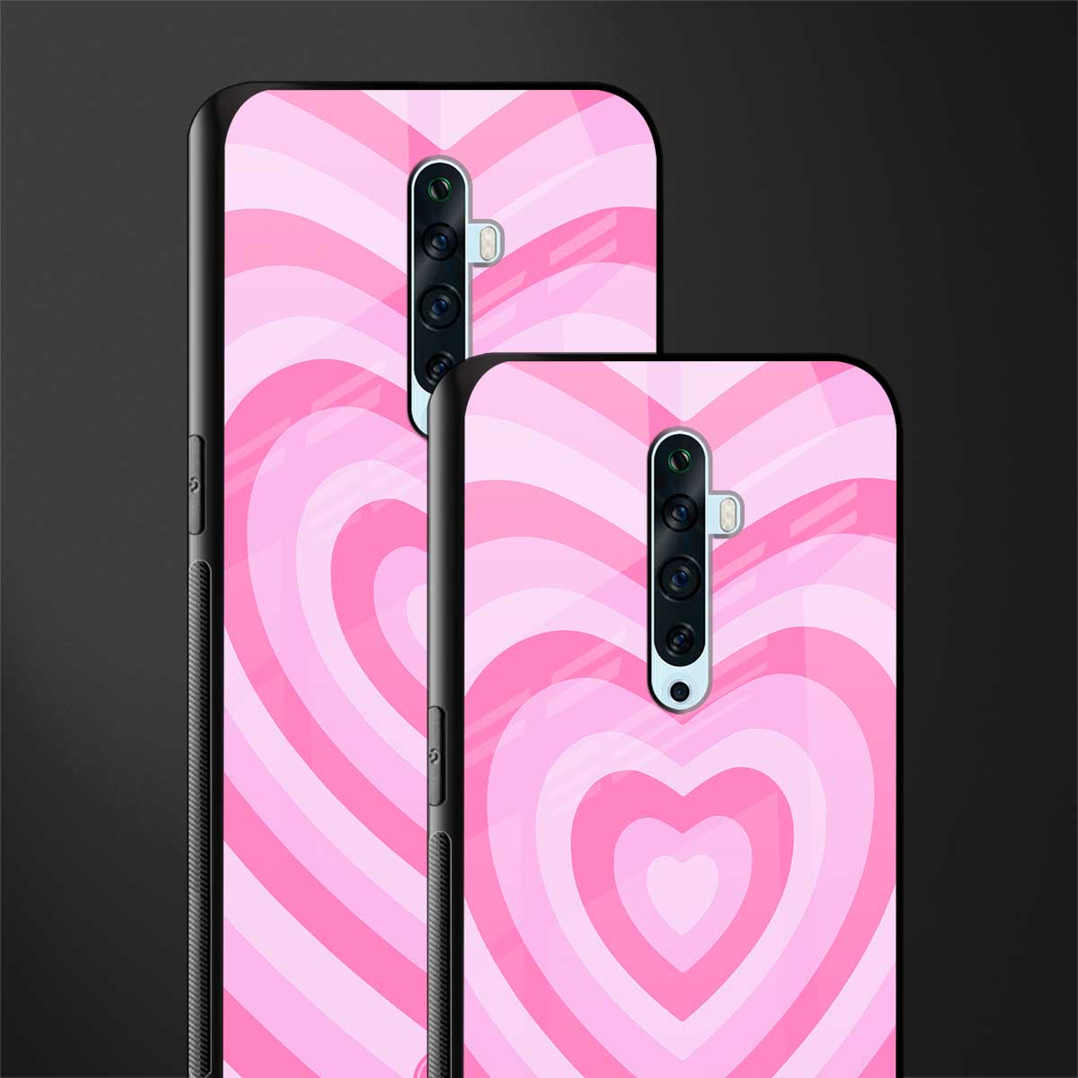 y2k pink hearts aesthetic glass case for oppo reno 2z image-2