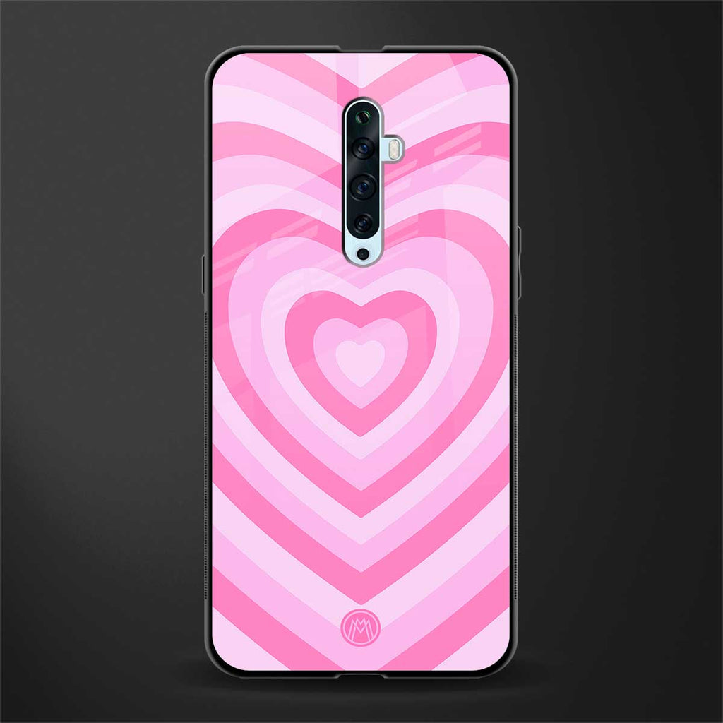 y2k pink hearts aesthetic glass case for oppo reno 2f image