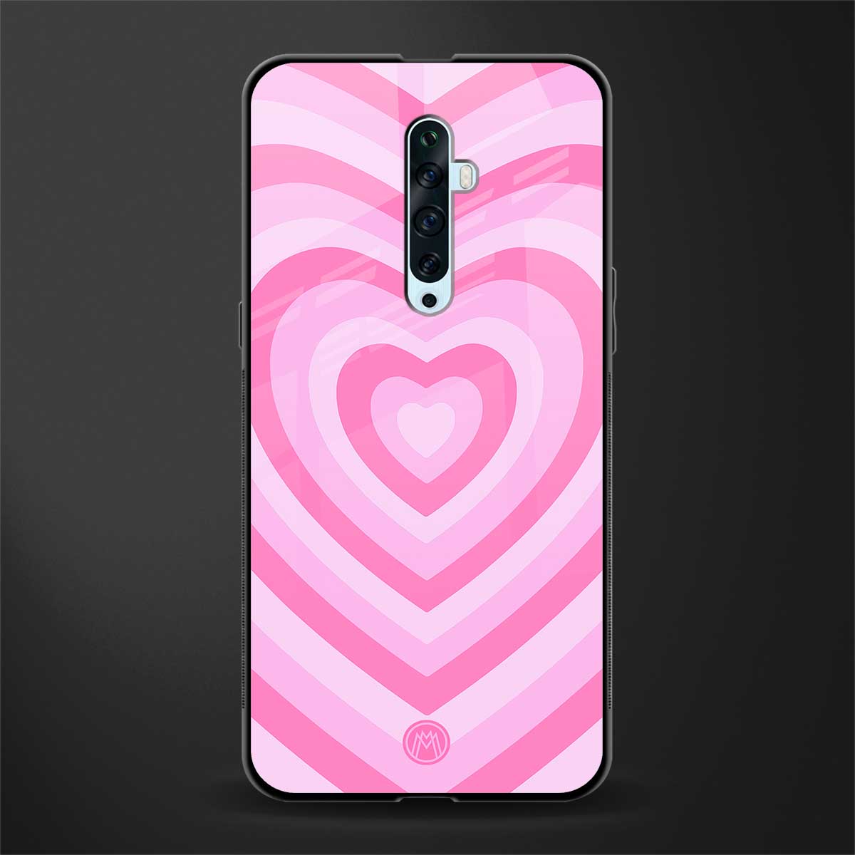 y2k pink hearts aesthetic glass case for oppo reno 2f image