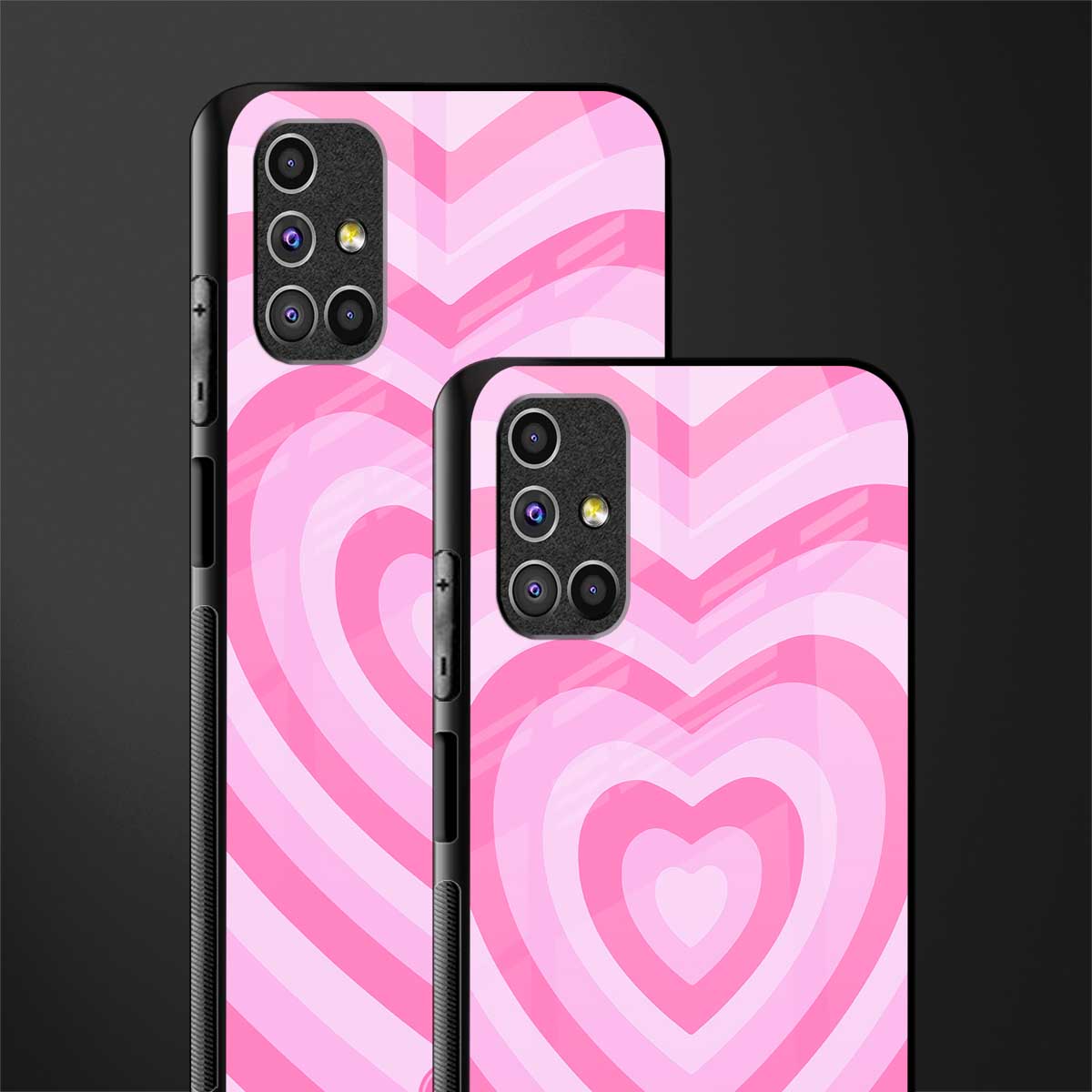y2k pink hearts aesthetic glass case for samsung galaxy m31s image-2