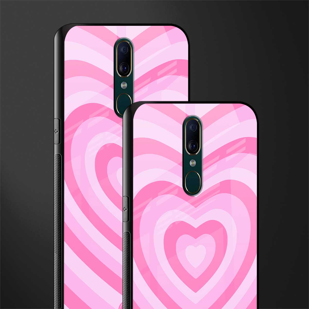 y2k pink hearts aesthetic glass case for oppo f11 image-2